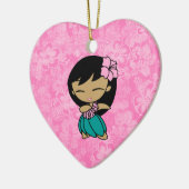 アロハ蜂蜜のフラ女の子のハイビスカスのオーナメント セラミックオーナメント (左)