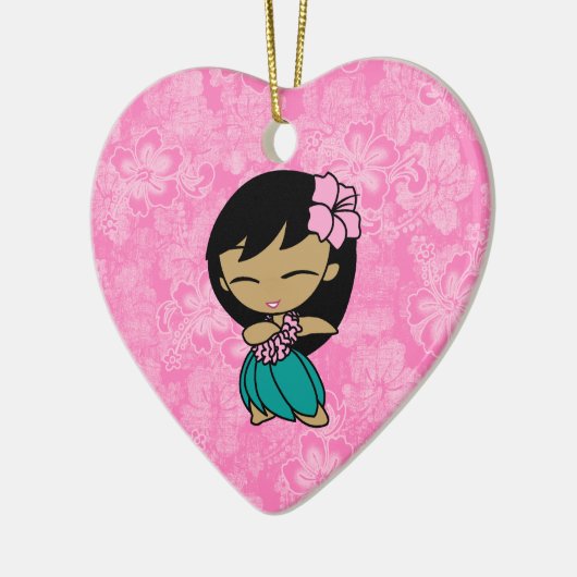 アロハ蜂蜜のフラ女の子のハイビスカスのオーナメント セラミックオーナメント (左)