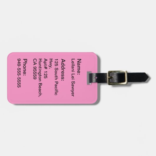 アロハ蜂蜜のフラ女の子のハイビスカスの荷物のラベル ラゲッジタグ (正面横)