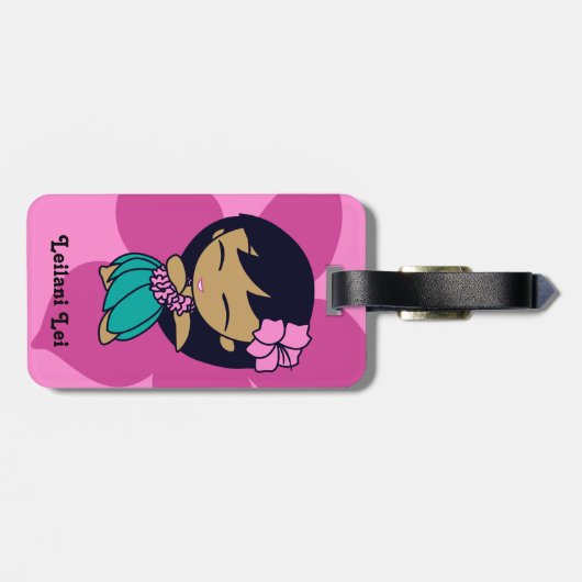 アロハ蜂蜜のフラ女の子のハイビスカスの荷物のラベル ラゲッジタグ (裏面横)
