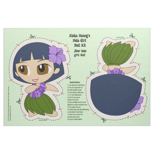 アロハ蜂蜜のフラ女の子の人形キットおよびパターン ファブリック (ファットクウォーター)