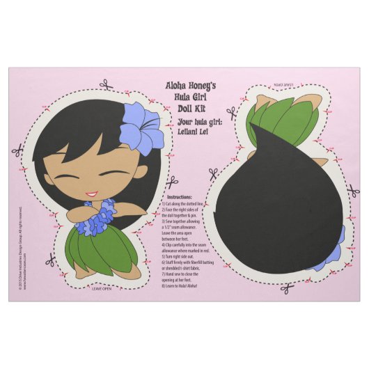 アロハ蜂蜜のフラ女の子の人形キットおよびパターン ファブリック (ファットクウォーター)