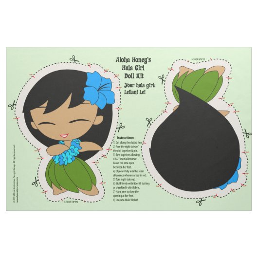 アロハ蜂蜜のフラ女の子の人形キットおよびパターン ファブリック (ファットクウォーター)