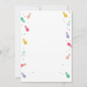 アロハ誕生日の招待トロピカルルアウ（ハワイ式宴会）パーティーガール 招待状 (裏面)