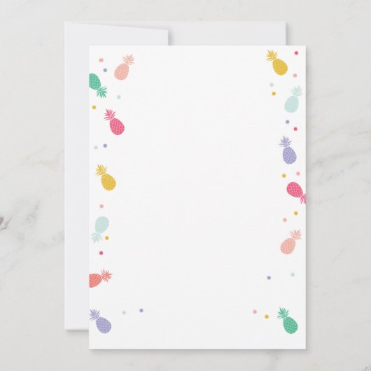 アロハ誕生日の招待トロピカルルアウ（ハワイ式宴会）パーティーガール 招待状 (裏面)