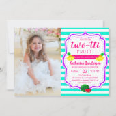 アロハ誕生日ルアウ(ハワイ式宴会)トロピカルフォトツーッティフルッティ 招待状 (正面)