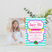 アロハ誕生日ルアウ(ハワイ式宴会)トロピカルフォトツーッティフルッティ 招待状 (スタンド正面)