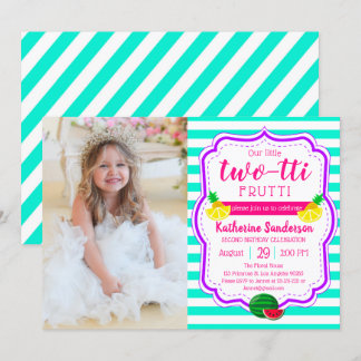 アロハ誕生日ルアウ（ハワイ式宴会）トロピカルフォトツーッティフルッティ 招待状