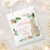 アロハ誕生日ルアウ(ハワイ式宴会)ハワイアン金ゴールドパイナップル フェイバーバッグ (クリップ留めされた状態)