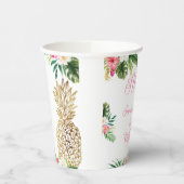 アロハ誕生日ルアウ（ハワイ式宴会）ハワイアン金ゴールドパイナップル 紙コップ (左)