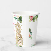 アロハ誕生日ルアウ（ハワイ式宴会）ハワイアン金ゴールドパイナップル 紙コップ (右)
