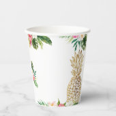 アロハ誕生日ルアウ（ハワイ式宴会）ハワイアン金ゴールドパイナップル 紙コップ (正面)