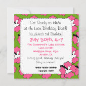 アロハ誕生日（ブラックヘアガール）招待状 招待状 (裏面)