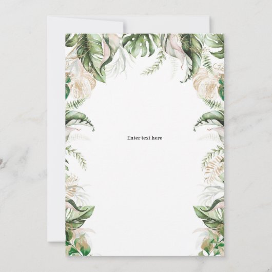 アロハ誕生日、ルアウ(ハワイ式宴会)誕生日、任意の年齢、熱帯 招待状 (裏面)