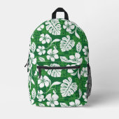 アロハ金曜日模様（緑） プリントバックパック (正面)