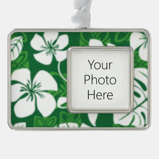 アロハ金曜日（緑） シルバープレートフレームオーナメント (正面)