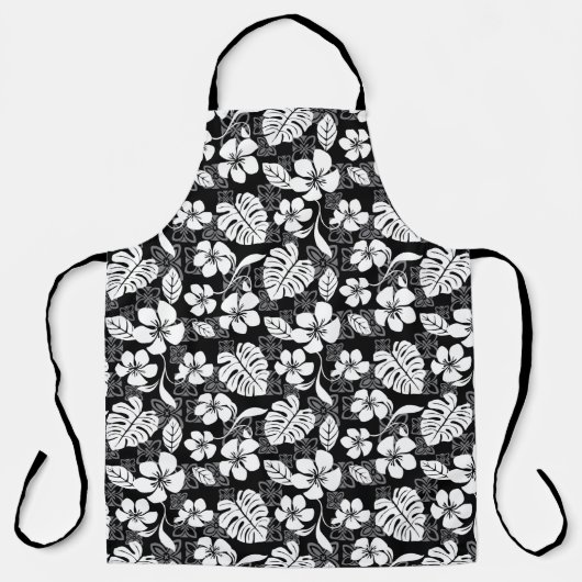 アロハ金曜日（黒） エプロン (正面)