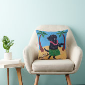 アロハ黒いラブラドールの枕 クッション (椅子)