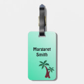 アロハ黒いラブラドールの絵画 ラゲッジタグ (裏面縦)