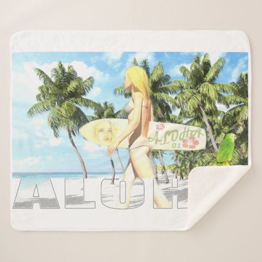 アロハ01 シェルパブランケット (正面(横))