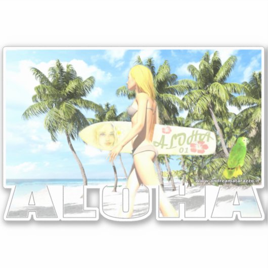 アロハ01 シール (正面)