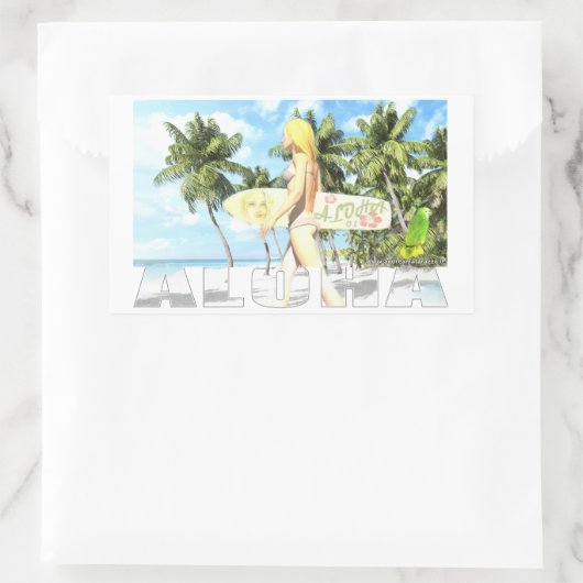 アロハ01 長方形シール (バッグ)