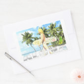 アロハ01 長方形シール (封筒)