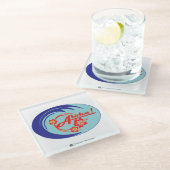 アロハ2ロゴ ガラスコースター (アングル)