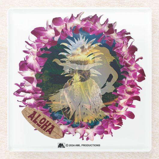 アロハ27 ガラスコースター (正面)