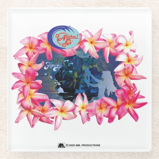 アロハ2 5バージョン1 ガラスコースター (正面)