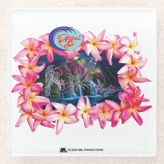 アロハ2 6バージョン1 ガラスコースター (正面)