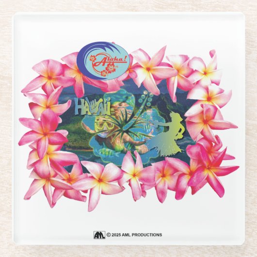 アロハ2 9 ガラスコースター (正面)