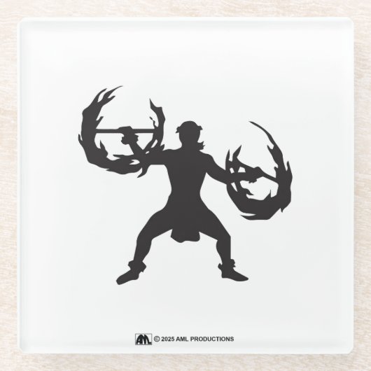 アロハ3フラマンファイアダンサー ガラスコースター (正面)