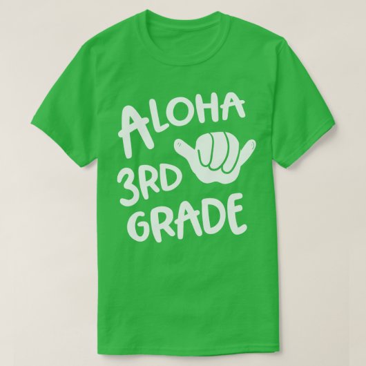 アロハ3年生新学期ハワイシャカ Tシャツ (デザイン正面)
