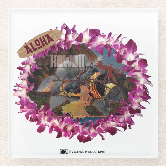アロハ43 ガラスコースター (正面)