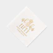 アロハ50th誕生日フローラパーソナライズされた名 箔ナプキン (右)