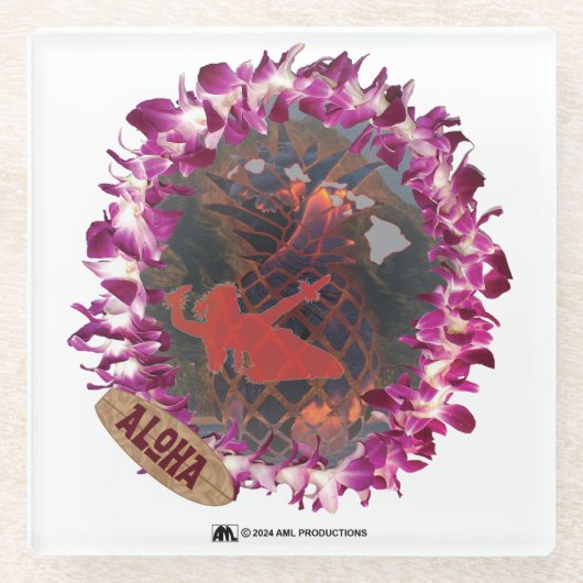 アロハ53 ガラスコースター (正面)