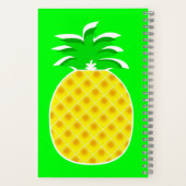 アロハ、かわいいパイナップル、あなたの名前、シンプルデザイン ノートブック (裏面)