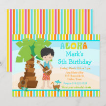 アロハ かわいい 黒髪の少年 誕生日パーティー