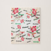 アロハ、カウアイ島、ハワイ、オアフ、マウイのlanaiの背景 ジグソーパズル (縦)