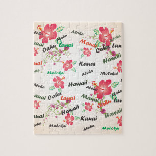 アロハ、カウアイ島、ハワイ、オアフ、マウイのlanaiの背景 ジグソーパズル