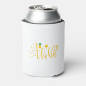 アロハ – サーファー – ヤシ – 熱帯 – レトロ-ビーチ-おもしろい 缶クーラー (缶裏面)