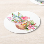 アロハ·サーフボード·コースター ラウンドペーパーコースター (アングル)