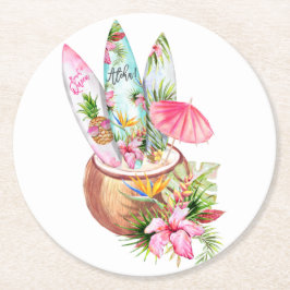 アロハ·サーフボード·コースター ラウンドペーパーコースター