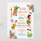 アロハ ティキパーティー 誕生日 レイ アロハ 招待状 (正面/裏面)