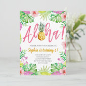 アロハ！トロピカルパイナップルガールバースデーパーティー 招待状 (スタンド正面)