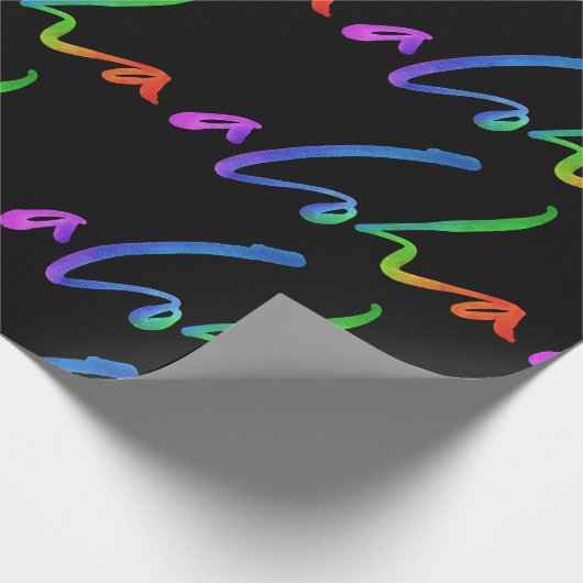 アロハ – トロピカルレタリングブラック – ハワイハワイ ラッピングペーパー (角)