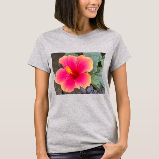 アロハ ハイビスカスの花 Tシャツ (正面)