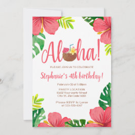 アロハ、ハワイの誕生会 招待状