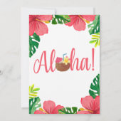 アロハ、ハワイの誕生会 招待状 (裏面)